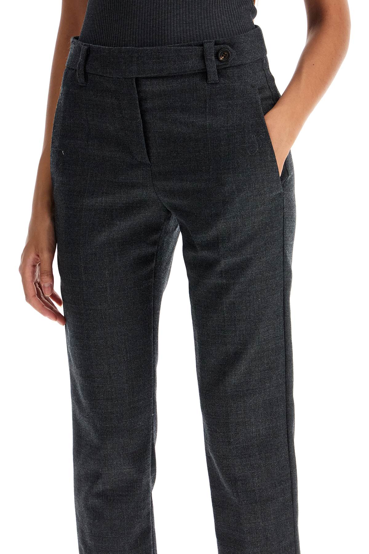 BRUNELLO CUCINELLI Women's High-Waist Woolen Cigarette Pants in Size 38