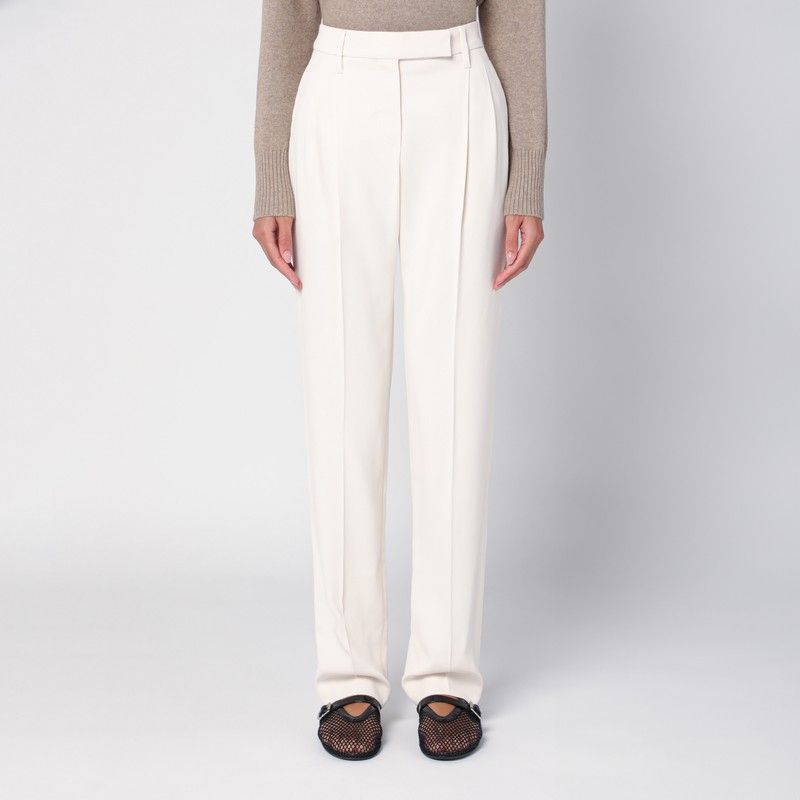 BRUNELLO CUCINELLI Elegant Ivory Viscose Trousers