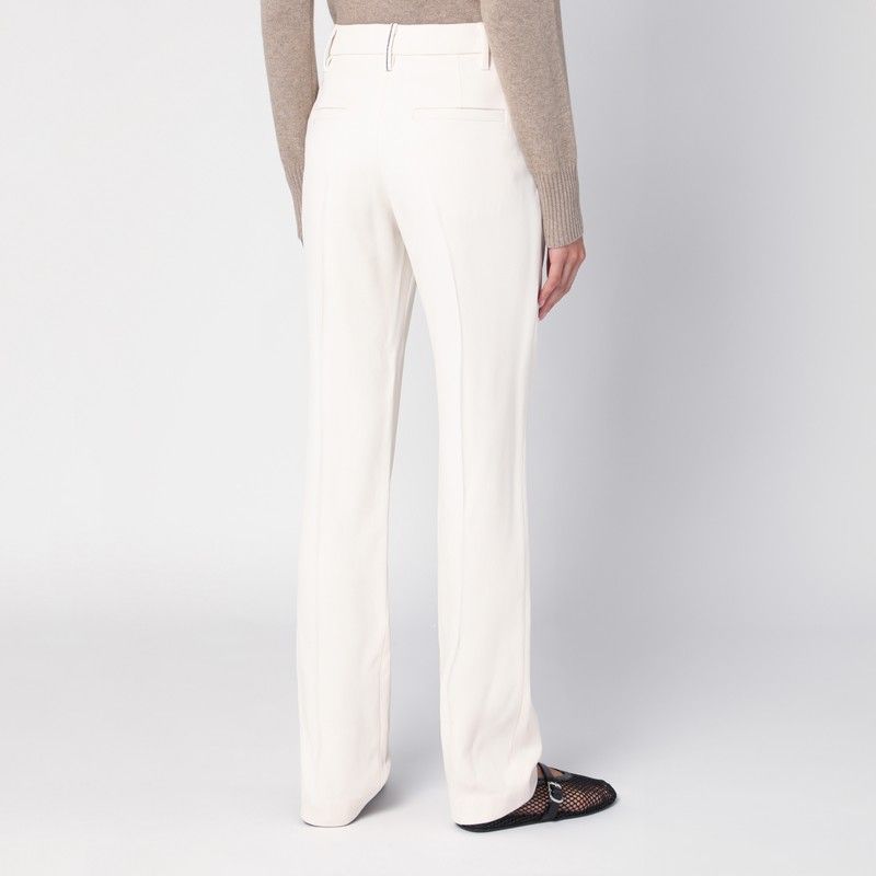 BRUNELLO CUCINELLI Elegant Ivory Viscose Trousers