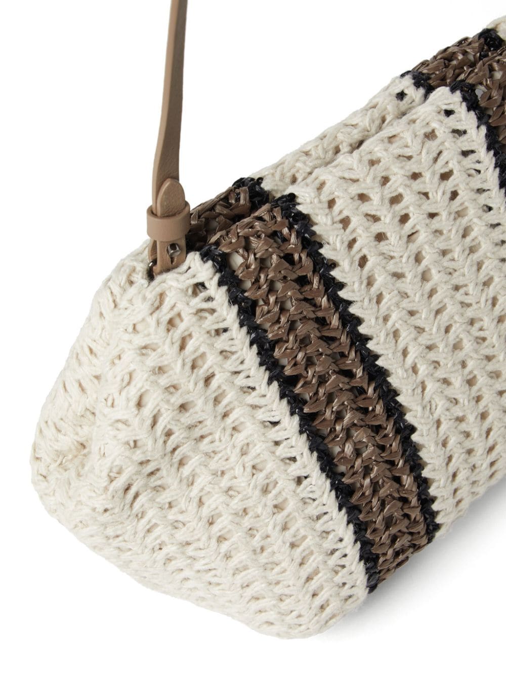 BRUNELLO CUCINELLI Eco-Friendly White Handbag with Sequin Embellishment and Magnetic Fastening