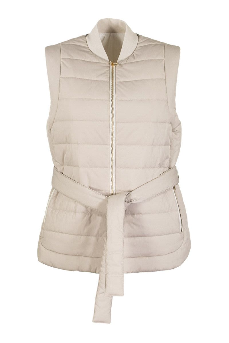 Reversible Water-Resistant Down Vest in the Panama Color - Carryover Collection
