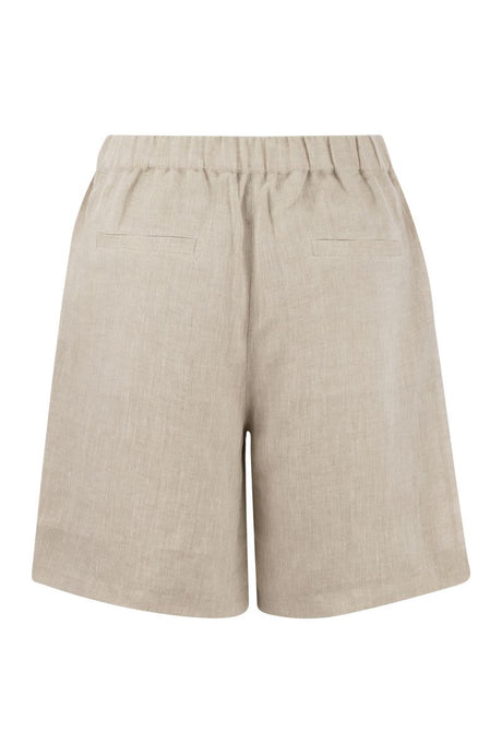 BRUNELLO CUCINELLI Natural Linen Shorts for Versatile Summer Outfits