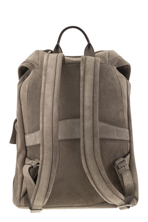 BRUNELLO CUCINELLI Elevated Suede Backpack - 32x44x18 cm