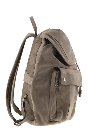 BRUNELLO CUCINELLI Elevated Suede Backpack - 32x44x18 cm