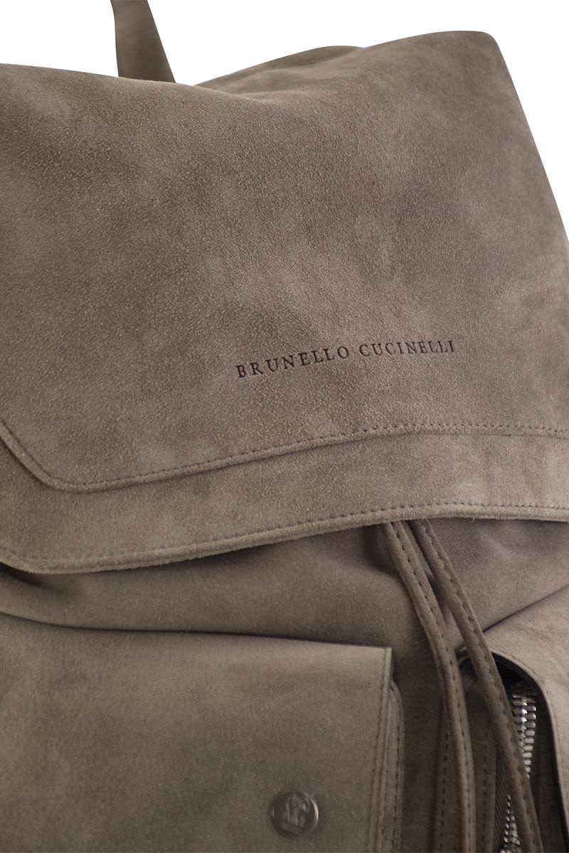 BRUNELLO CUCINELLI Elevated Suede Backpack - 32x44x18 cm