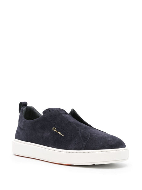 SANTONI Victor Suede Sneakers for Men