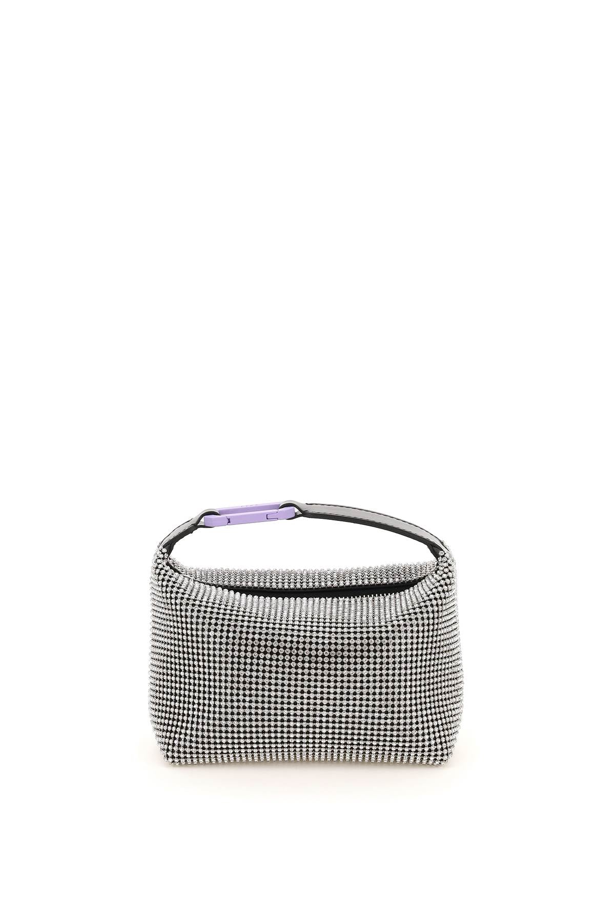 EÉRA Crystal Mesh Moonbag with Single Top Handle in Smooth Leather