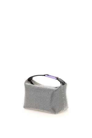 Crystal Mesh Moonbag with Single Top Handle and Metal Snap Hook