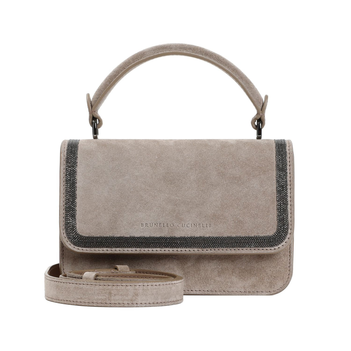 Stone Suede Handbag - Refined Craftsmanship and Timeless Design