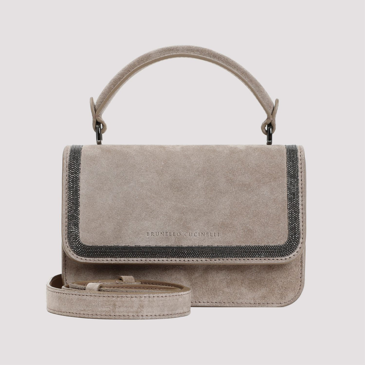 Stone Suede Handbag - Refined Craftsmanship and Timeless Design