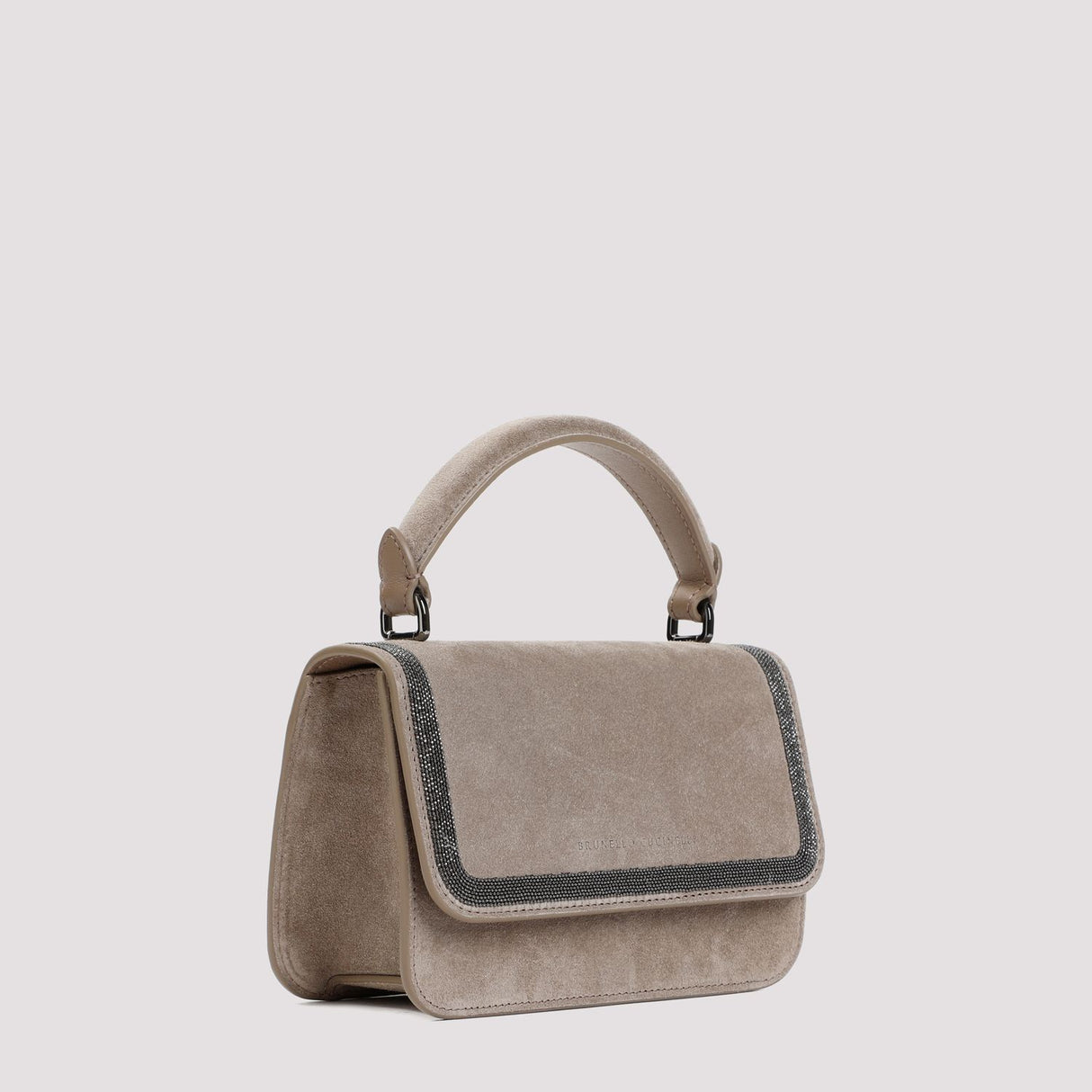 Stone Suede Handbag - Refined Craftsmanship and Timeless Design