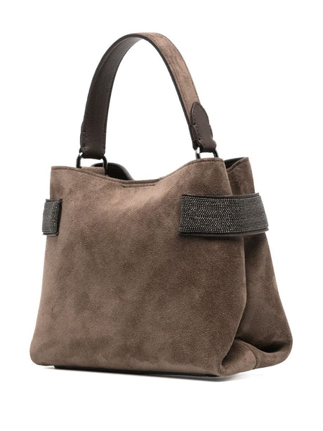 BRUNELLO CUCINELLI Women's 24SS Brown Leather Bag - Sophisticated and Chic