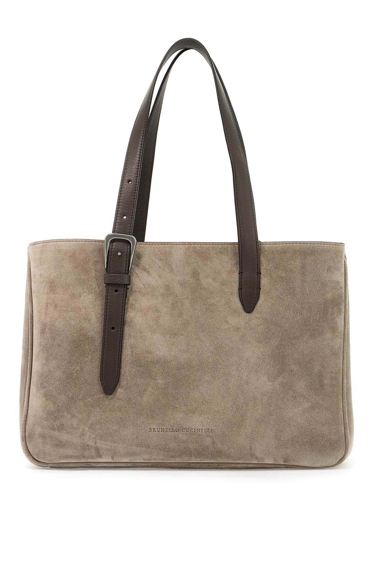 BRUNELLO CUCINELLI Elegant Suede Shoulder Handbag with Adjustable Handles