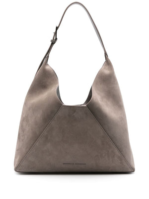 BRUNELLO CUCINELLI Taupe Suede Elegance Mini Shoulder Bag