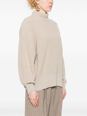 BRUNELLO CUCINELLI High Neck Ribbed Knit Jumper with Sequin Embellishments