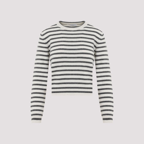 BRUNELLO CUCINELLI Elegant Striped Cashmere Blend Sweater