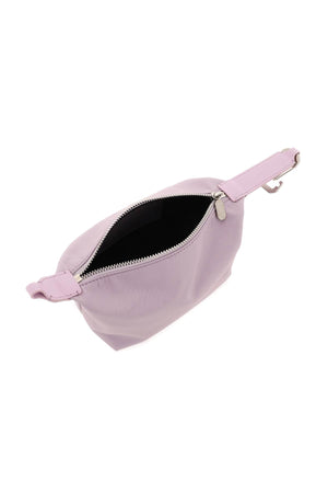 EÉRA Mini MoonBag in Laminated Purple Leather with Silver Snap Hook Closure