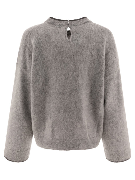 BRUNELLO CUCINELLI Luxury Mohair and Cashmere Blend Sweater - Relaxed Fit