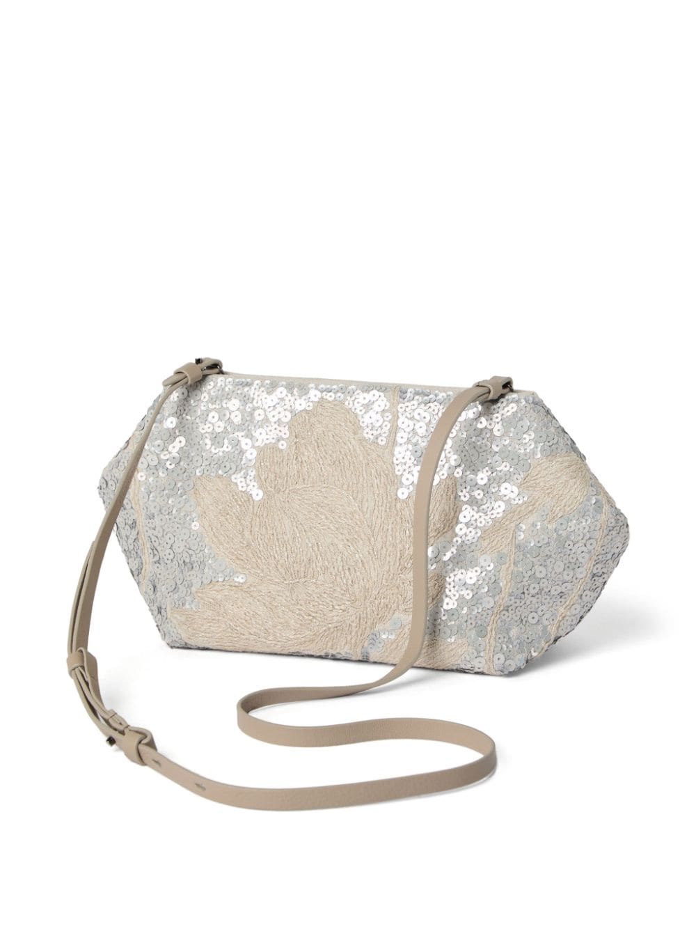 BRUNELLO CUCINELLI Magnolia Embroidered Mini Shoulder Handbag