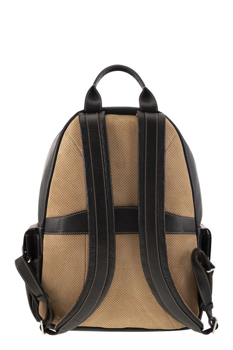 BRUNELLO CUCINELLI Calfskin Backpack with Grain - 32 x 43 x 20 cm