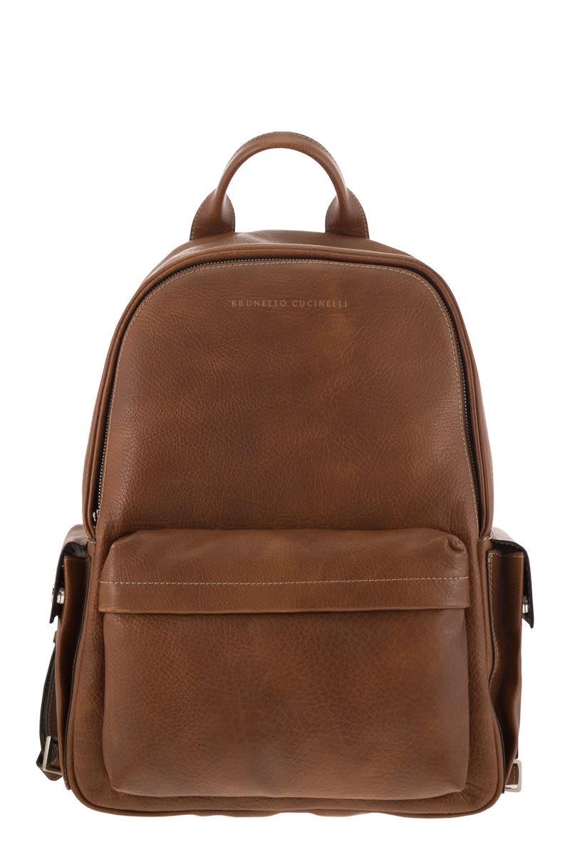 BRUNELLO CUCINELLI Calfskin Backpack with Grain - 32 x 43 x 20 cm