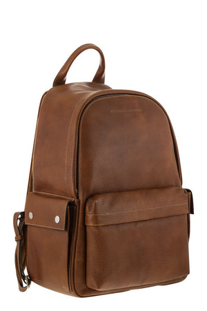 BRUNELLO CUCINELLI Calfskin Backpack with Grain - 32 x 43 x 20 cm