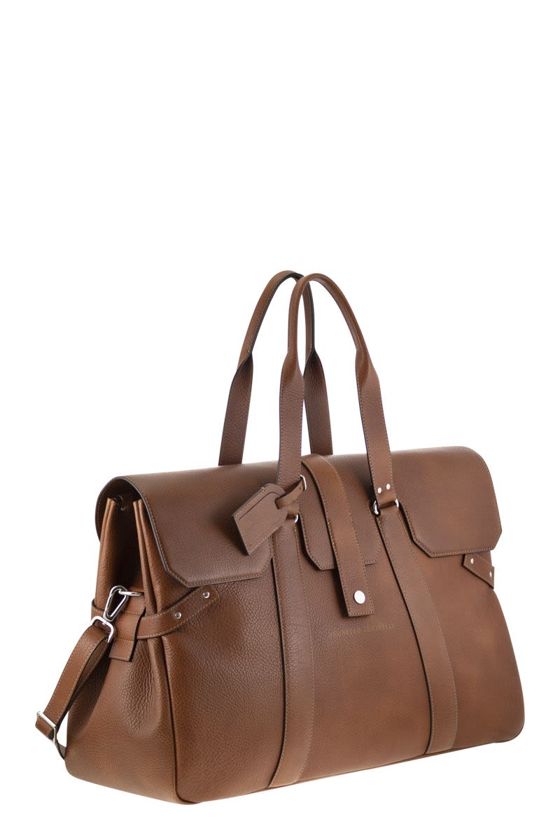 BRUNELLO CUCINELLI COUNTRY WEEKENDER Handbag IN CALFSKIN WITH GRAIN