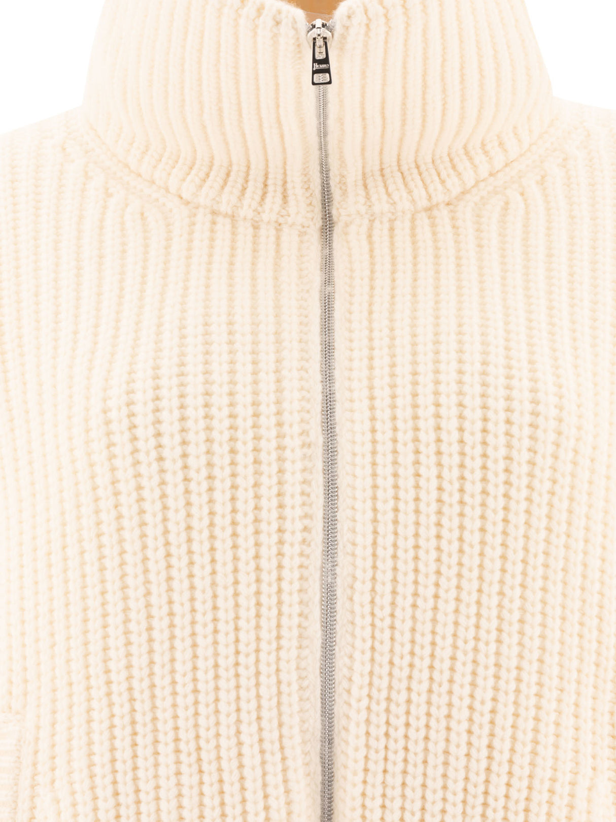 HERNO Eternal White Wool Cardigan