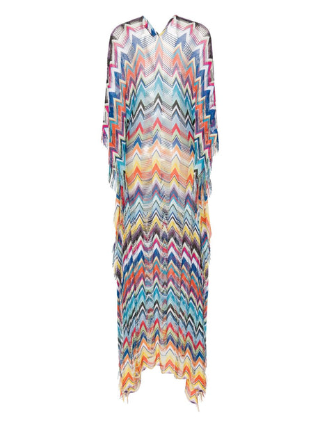 MISSONI ZIGZAG PATTERN LONG COVER-UP