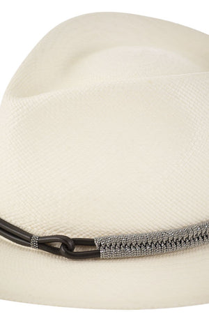 Natural and Elegant Straw Hat with Embroidered Jewelry Band