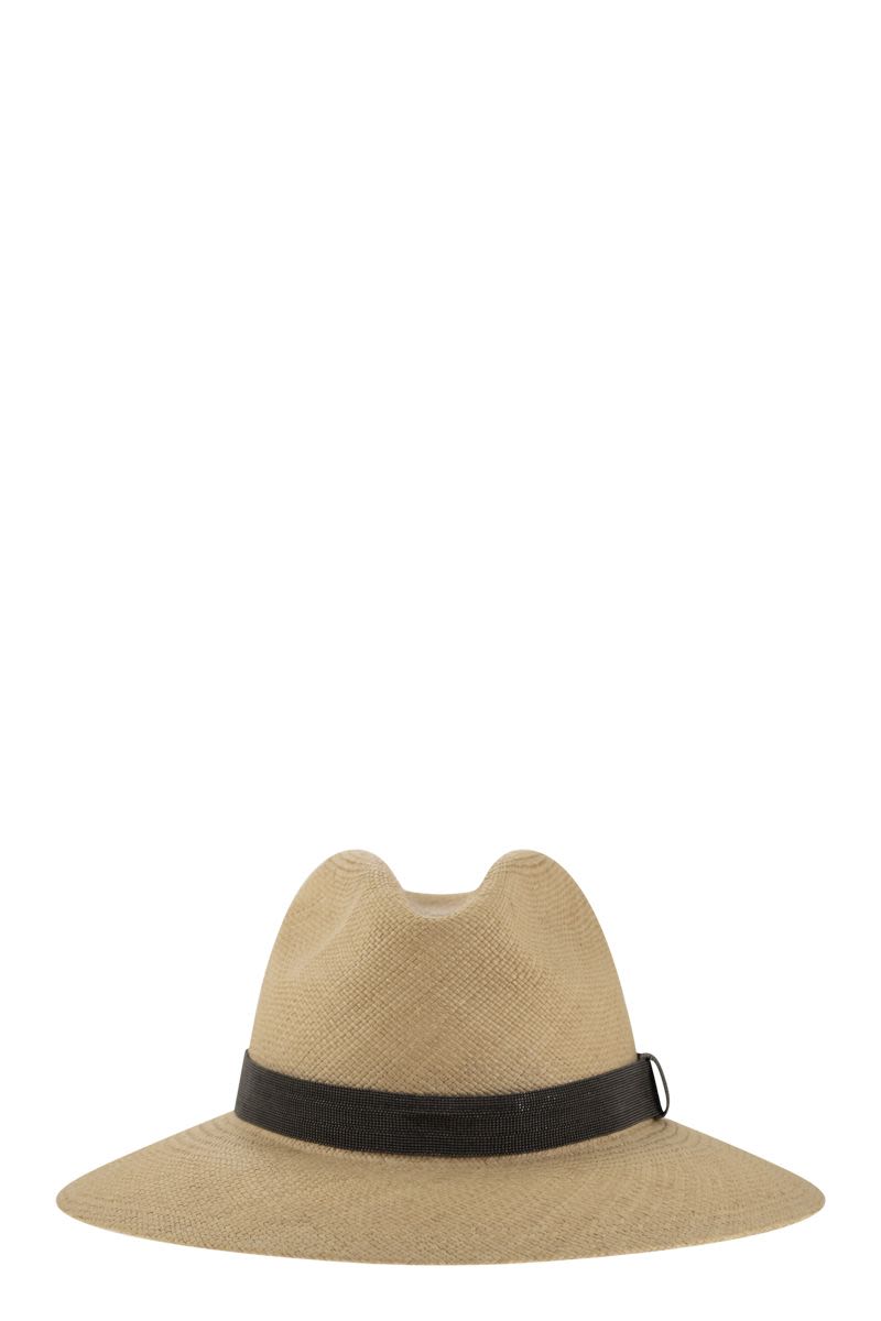 BRUNELLO CUCINELLI Elegant Straw Hat with Precious Band