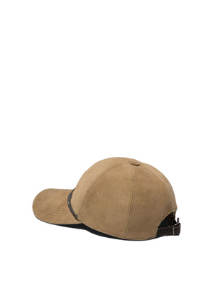 BRUNELLO CUCINELLI Elegant Suede Baseball Cap with Metallic Accents