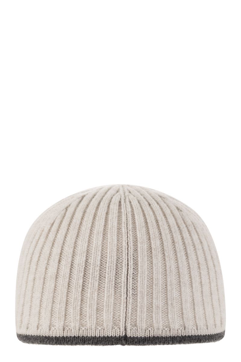 BRUNELLO CUCINELLI RIBBED VIRGIN WOOL, CASHMERE AND SILK KNIT BASEBALL Cap WITH JEWEL
