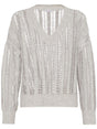 BRUNELLO CUCINELLI V-Neck Mesh Knit Sweater