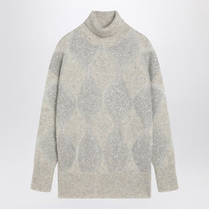 BRUNELLO CUCINELLI Dazzling Argyle Turtleneck Jumper