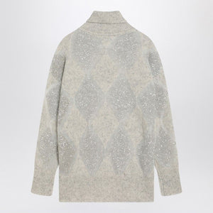 BRUNELLO CUCINELLI Dazzling Argyle Turtleneck Jumper