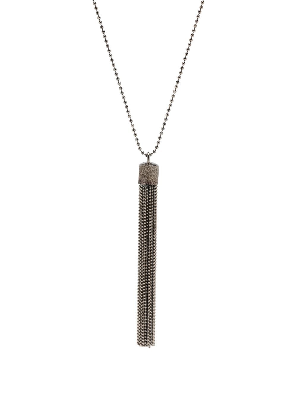 BRUNELLO CUCINELLI Sterling Silver Tassel Fringe Necklace for Women