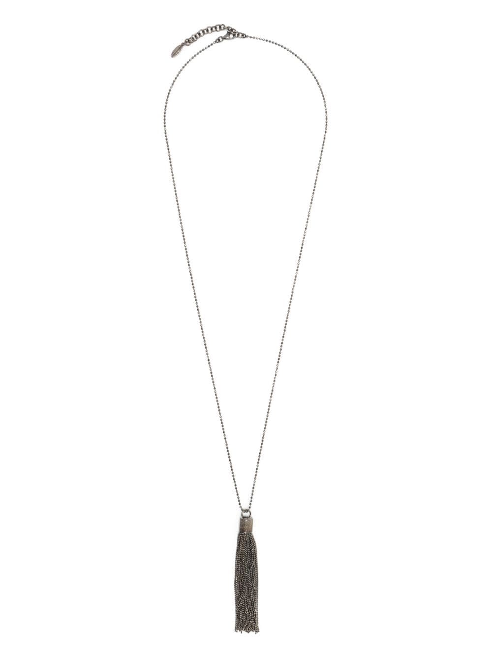 BRUNELLO CUCINELLI Sterling Silver Tassel Fringe Necklace for Women