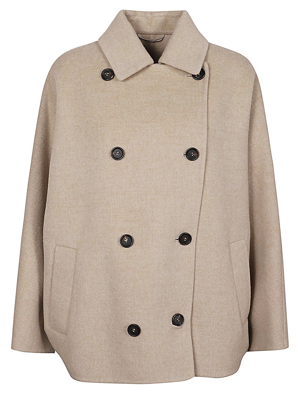 BRUNELLO CUCINELLI Elegant Wool and Cashmere Double-Breasted Jacket