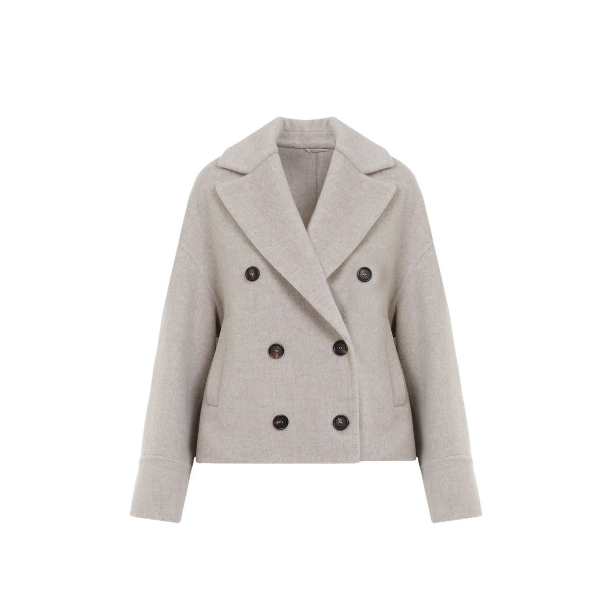 BRUNELLO CUCINELLI Luxury Double-Breasted Wool-Cashmere Short Jacket