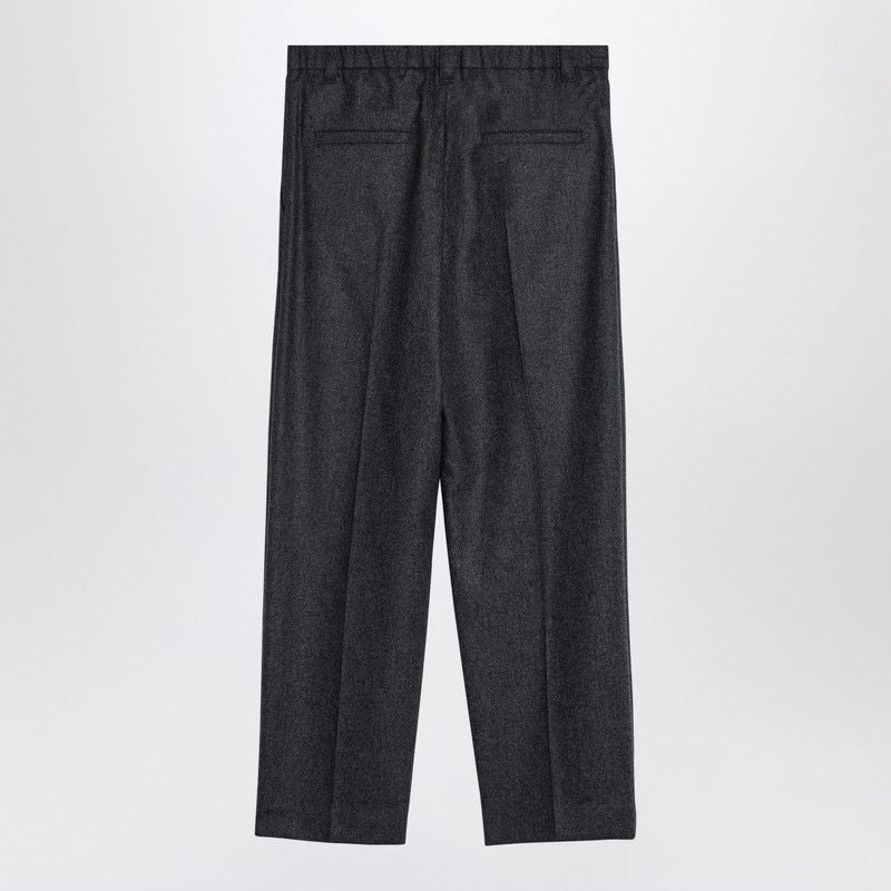 BRUNELLO CUCINELLI Elegant Dark Grey Wool-Cashmere Trousers