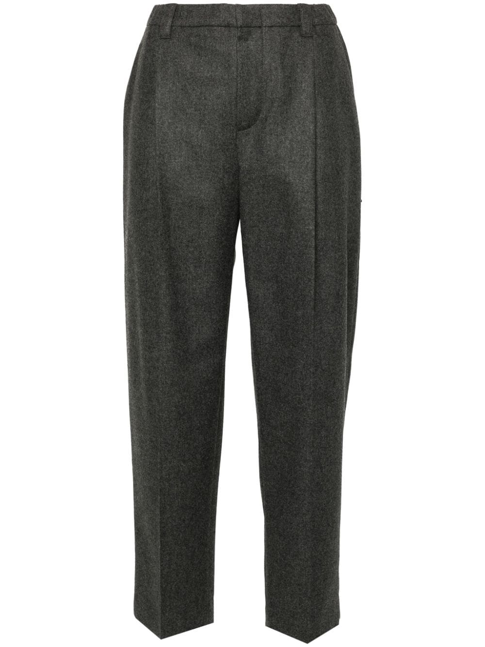 BRUNELLO CUCINELLI Luxurious Wool-Cashmere Trousers in Medium Grey