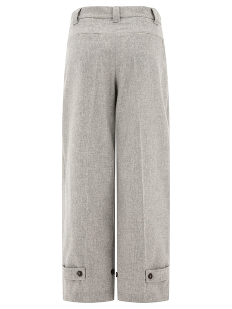 BRUNELLO CUCINELLI High-Rise Regular Fit Wool-Cashmere Pants