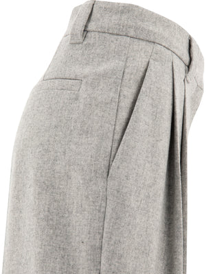 BRUNELLO CUCINELLI High-Rise Regular Fit Wool-Cashmere Pants