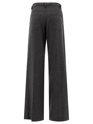 BRUNELLO CUCINELLI High Rise Relaxed Fit Flannel Trousers