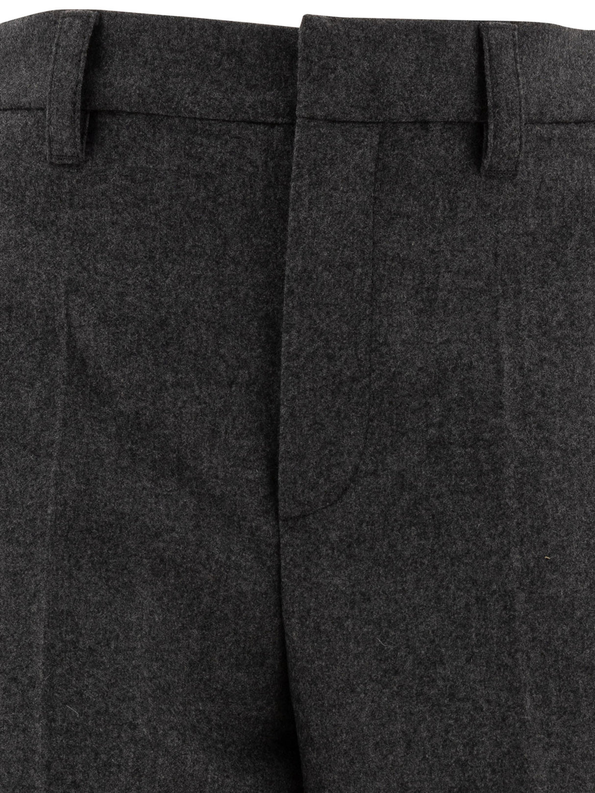 BRUNELLO CUCINELLI High Rise Relaxed Fit Flannel Trousers