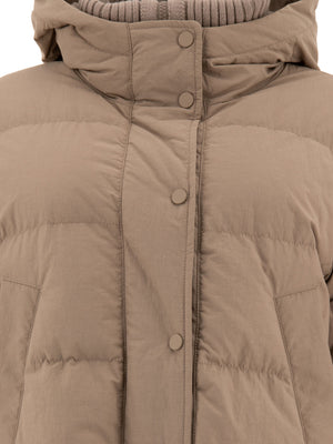 BRUNELLO CUCINELLI Elegant Beige Down Jacket in Technical Cotton