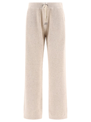 BRUNELLO CUCINELLI Beige Straight Pants for Women - 24SS Collection