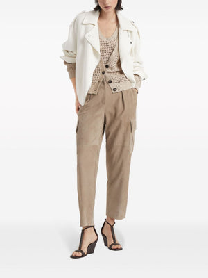 BRUNELLO CUCINELLI Cotton Cardigan for Women in Nude and Neutrals for SS24