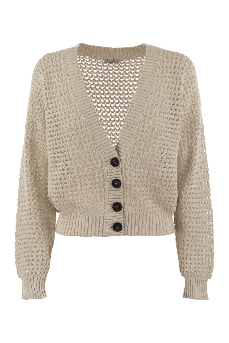 BRUNELLO CUCINELLI Cotton Cardigan for Women in Nude and Neutrals for SS24